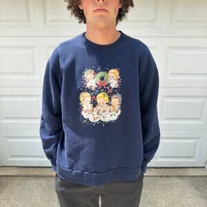 Vintage 90s Women's Christmas Angel Babies Crewneck Size L